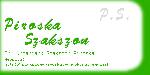 piroska szakszon business card